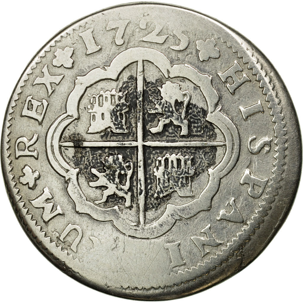 Coin, Spain, Philip V, 2 Reales, 1725, Seville, VF(30-35), Silver, KM:307