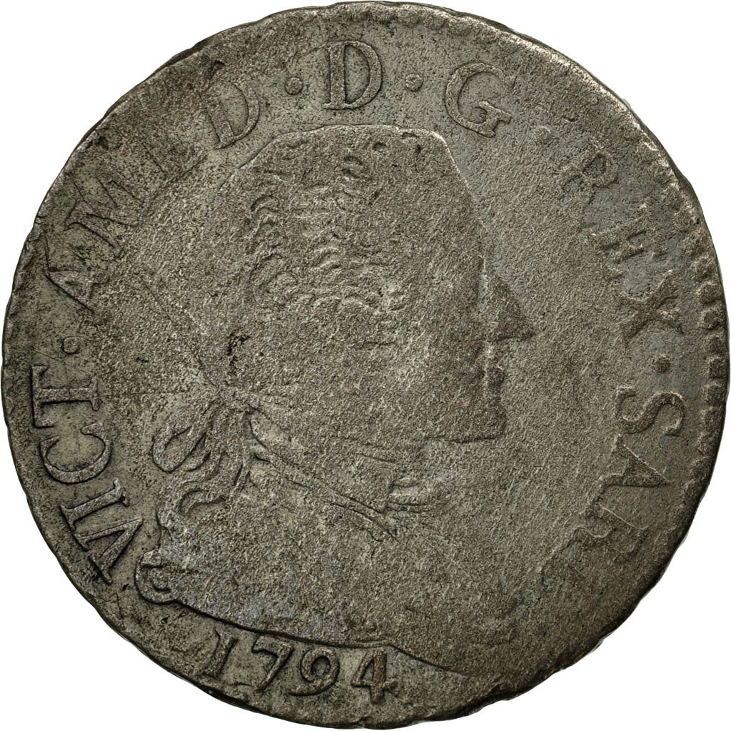 Münze, Italien Staaten, SARDINIA, Vittorio Amedeo III, 20 Soldi, Lira, 1794