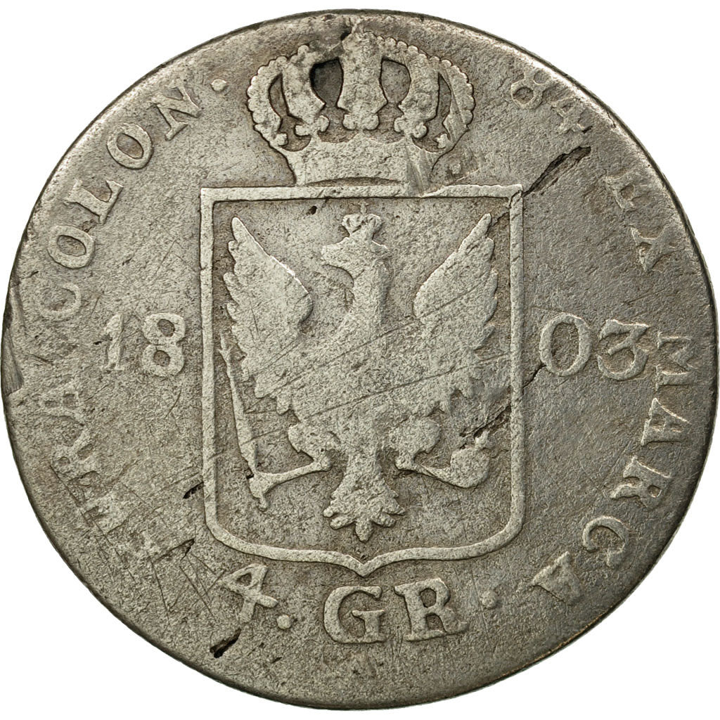 Coin, German States, PRUSSIA, Friedrich Wilhelm III, 4 Groschen, 1803, Berlin