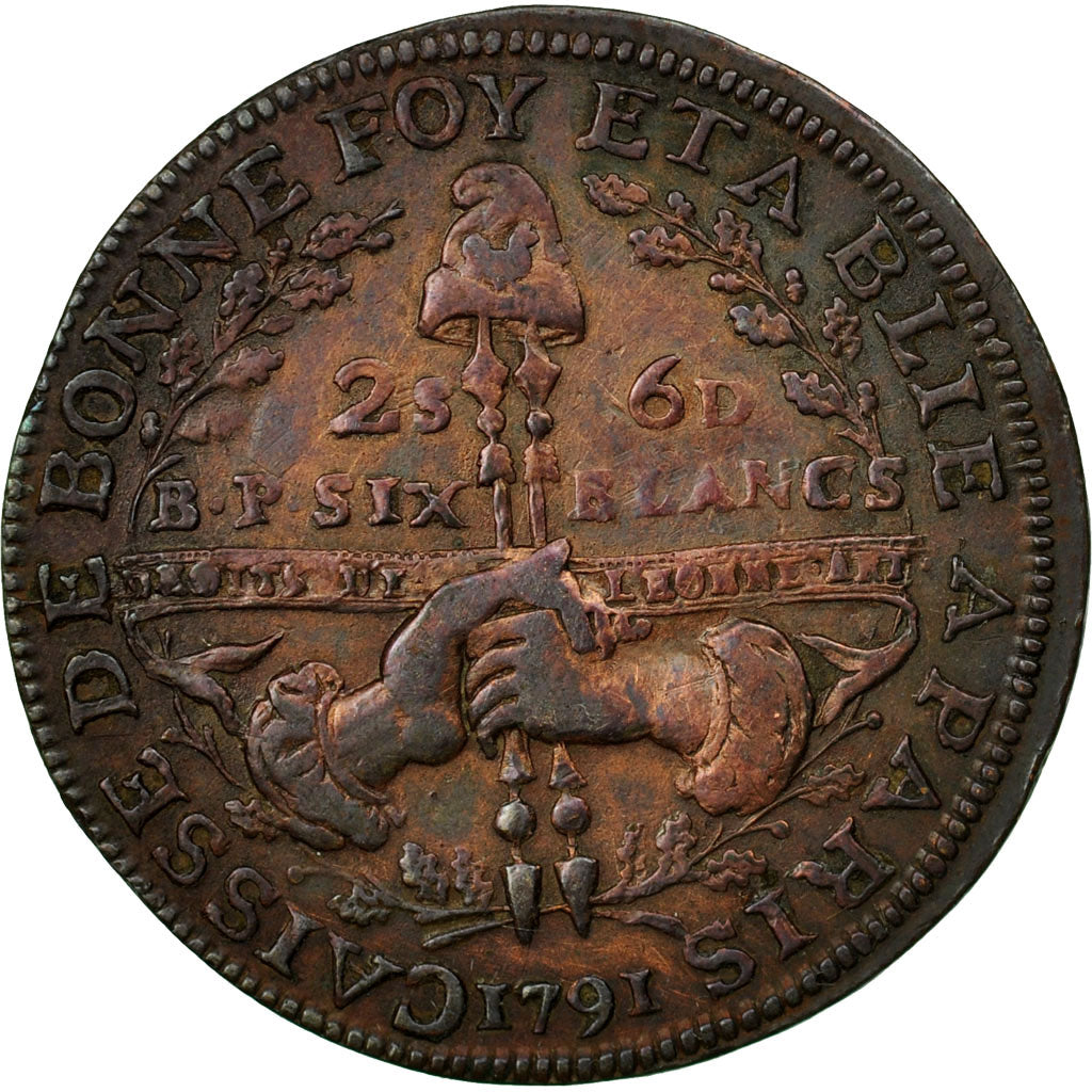 Coin, France, 2 Sols 6 Deniers, 1791, Paris, EF(40-45), Copper, KM:Tn37