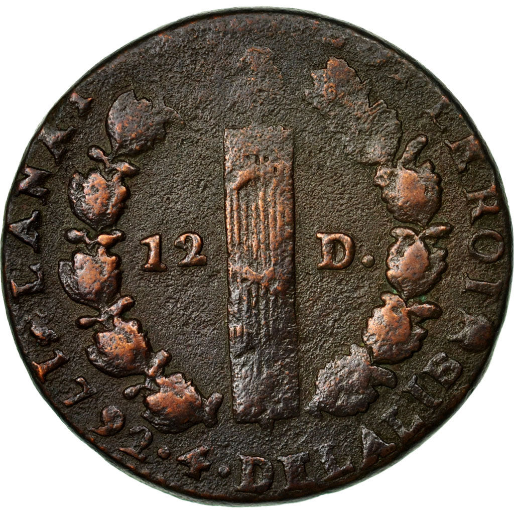 Monnaie, France, 12 deniers françois, 12 Deniers, 1792, Montpellier, B+