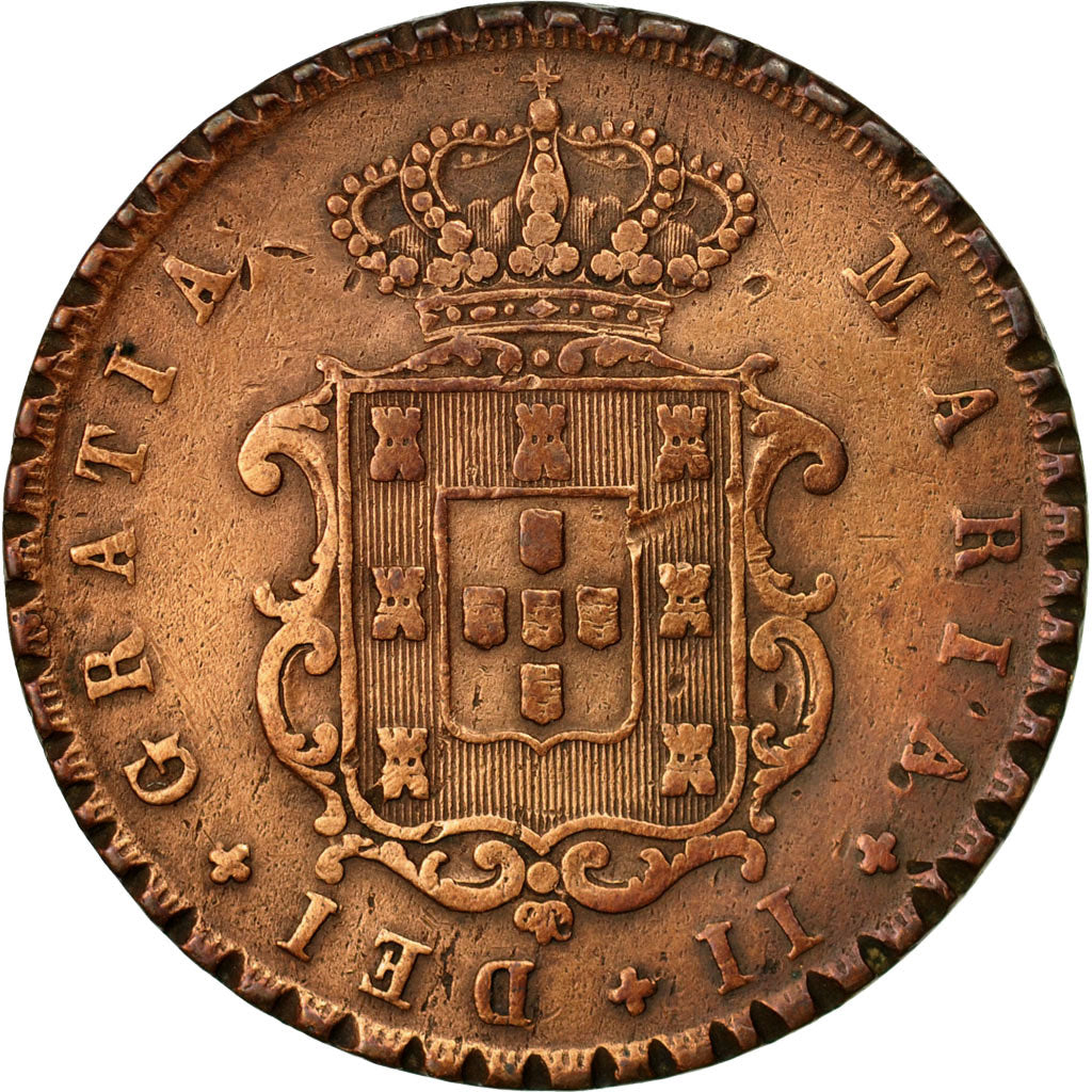 Münze, Portugal, Maria II, 10 Reis, 1844, Portugal Mint, SS, Kupfer, KM:481