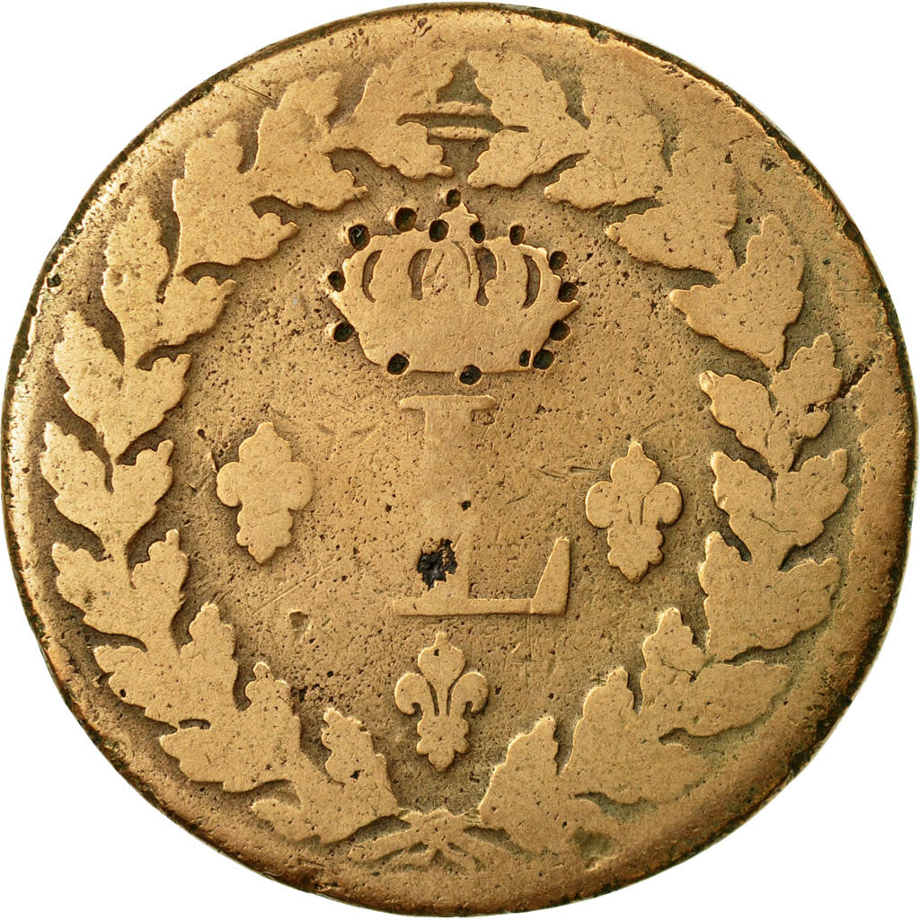 Münze, Frankreich, Louis XVIII, Decime, 1815, Strasbourg, SGE+, Bronze, KM:701