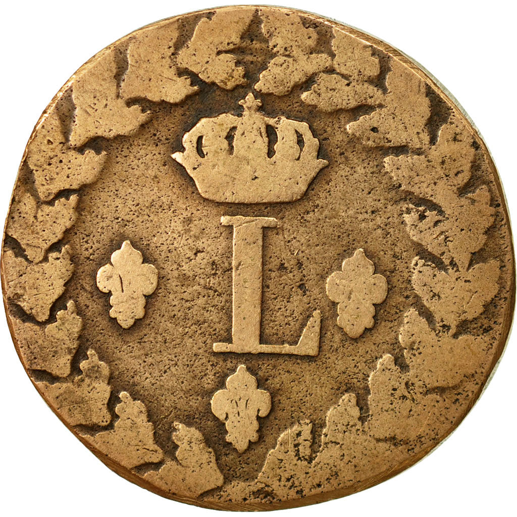 Monnaie, France, Louis XVIII, Decime, 1815, Strasbourg, B+, Bronze