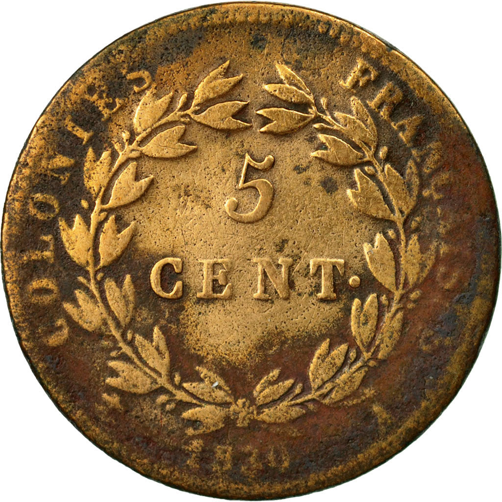 Monnaie, Colonies françaises, Charles X, 5 Centimes, 1830, Paris, TB, Bronze
