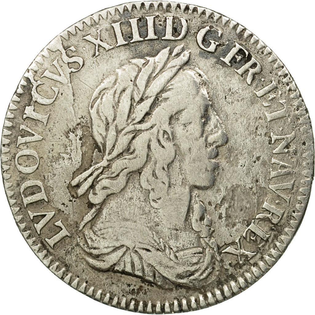 Moneta, Francia, Louis XIII, 1/12 Écu, 2e poinçon de Warin, buste drapé et