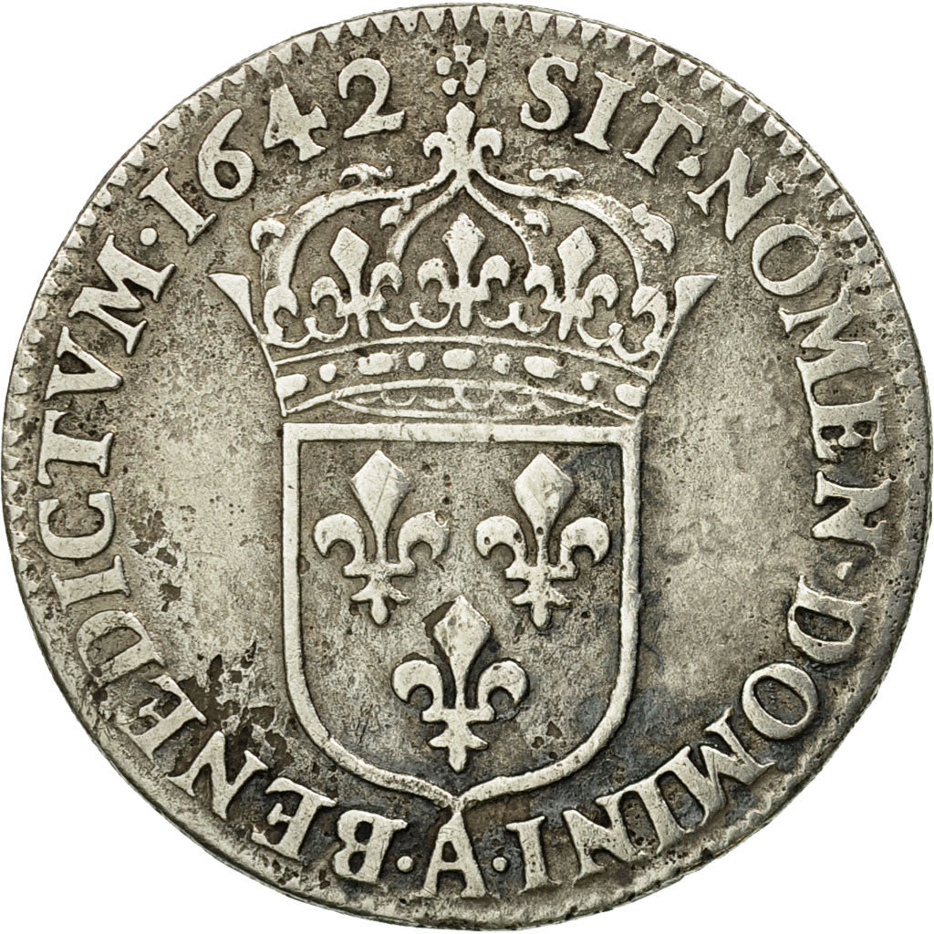 Moneta, Francia, Louis XIII, 1/12 Écu, 2e poinçon de Warin, buste drapé et