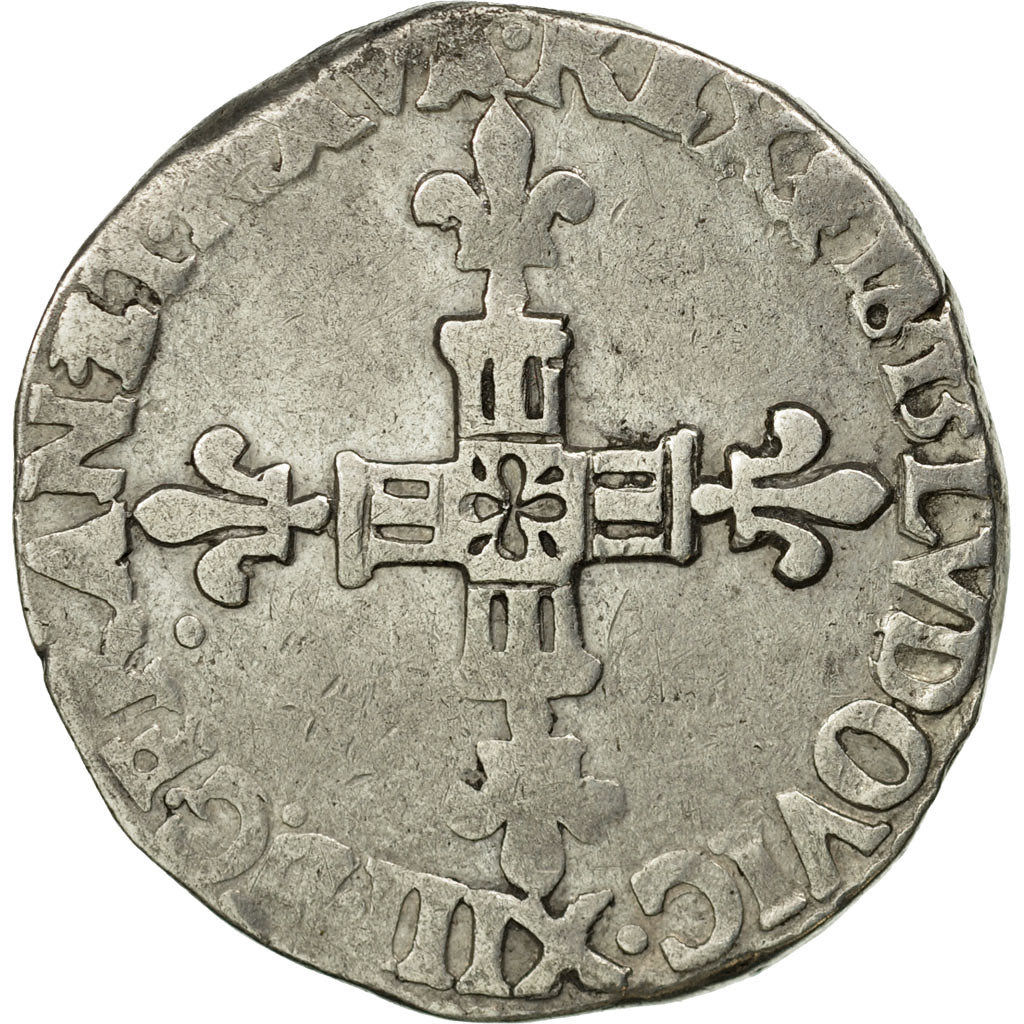 Coin, France, Louis XIII, 1/4 Écu à la croix, 1/4 Ecu, 1615, Rouen, VF(20-25)