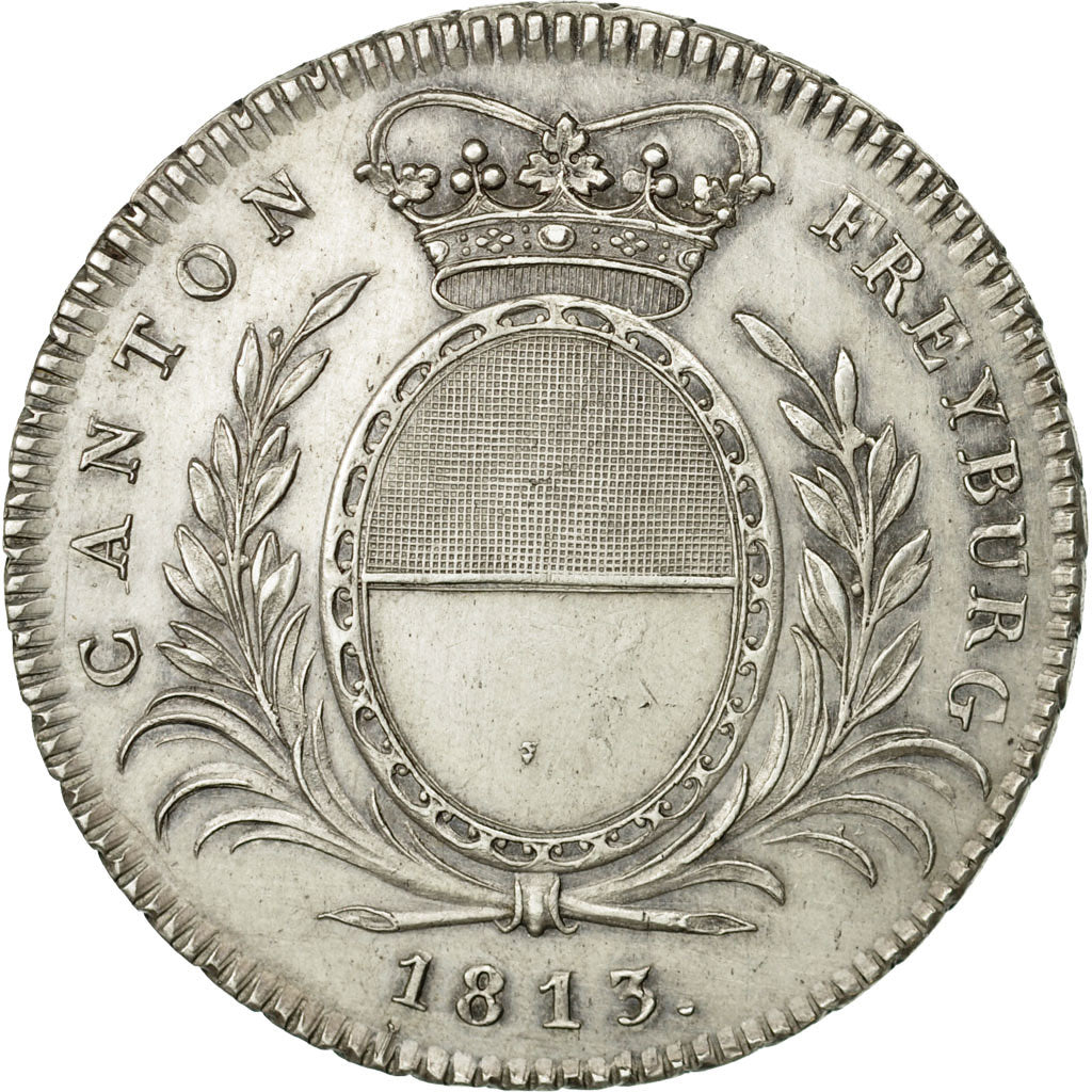 Monnaie, SWISS CANTONS, FREIBURG, 4 Franken, 1813, Rare, SUP, Argent, KM:79