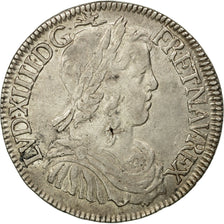 Francia, Louis XIV, 1/2 Écu à la mèche longue, 1651, Perpignan, Argento, BB