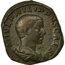 Coin, Philip II, Sestertius, 246, Rome, EF(40-45), Copper, RIC:256
