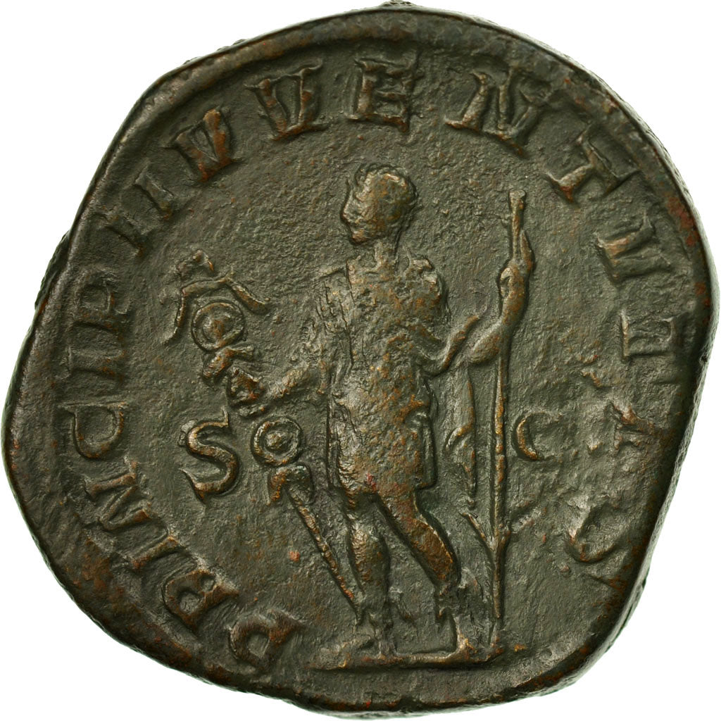 Coin, Philip II, Sestertius, 246, Rome, EF(40-45), Copper, RIC:256
