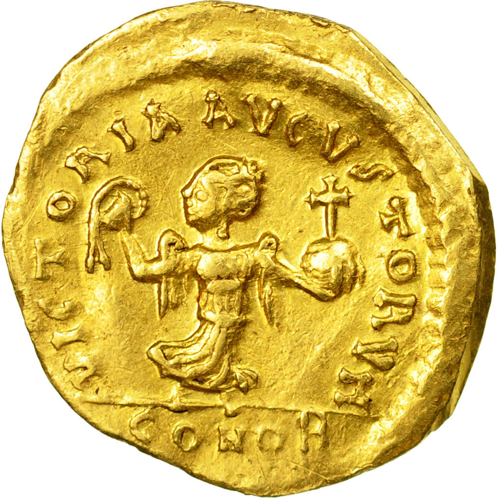 Coin, Justinian I, Tremissis, 527-565 AD, Constantinople, EF(40-45), Gold