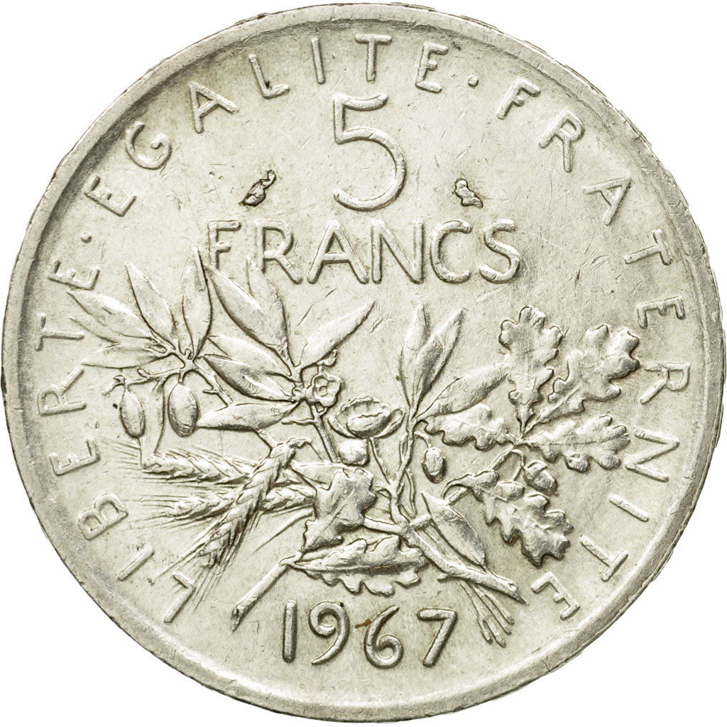 Coin, France, Semeuse, 5 Francs, 1967, Paris, AU(55-58), Silver, KM:926