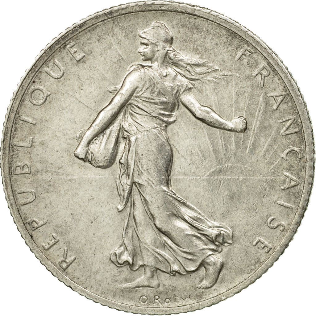 Coin, France, Semeuse, 2 Francs, 1914, Castelsarrasin, AU(55-58), Silver