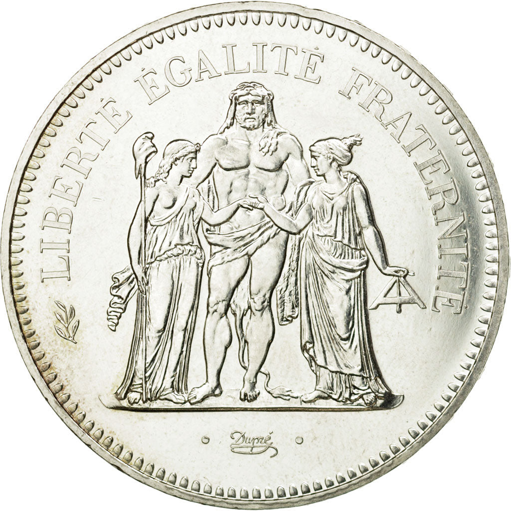 Coin, France, Hercule, 50 Francs, 1980, Paris, MS(63), Silver, KM:941.1