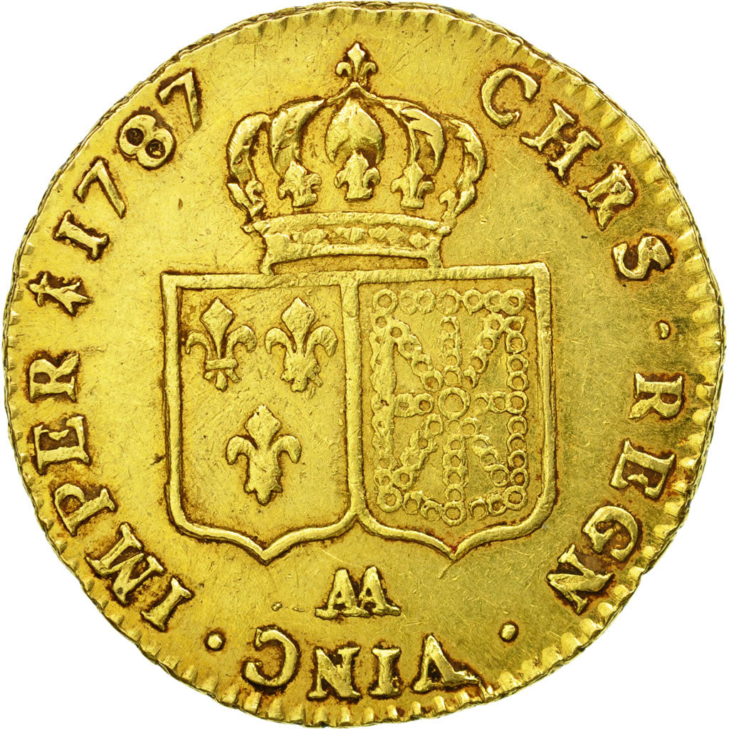 Coin, France, Louis XVI, Double louis d'or à la tête nue, 2 Louis D'or, 1787