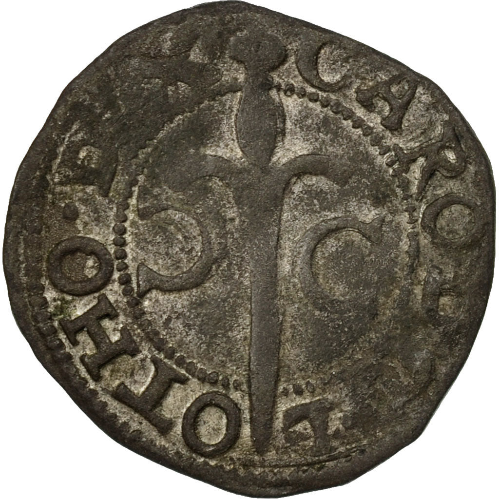 Moneta, Francja, LORRAINE, Charles IV, Double Denarius, Nancy, AU(50-53), Srebro