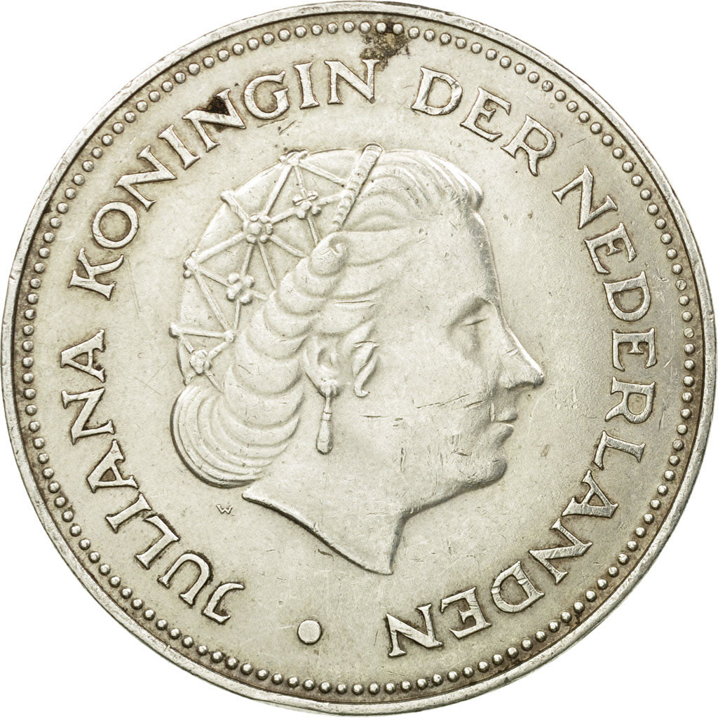 Munten, Nederland, Juliana, 10 Gulden, 1970, ZF+, Zilver, KM:195