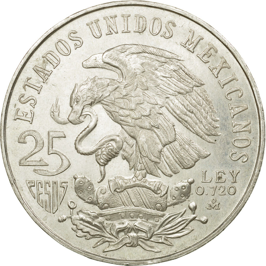 Coin, Mexico, 25 Pesos, 1968, Mexico City, AU(55-58), Silver, KM:479.1