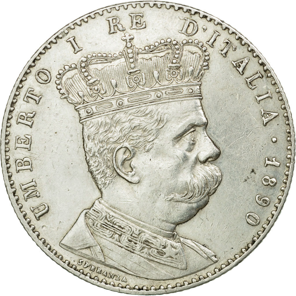 Moneta, Eritrea, Umberto I, 2 Lire, 1890, Roma, SPL-, Argento, KM:3