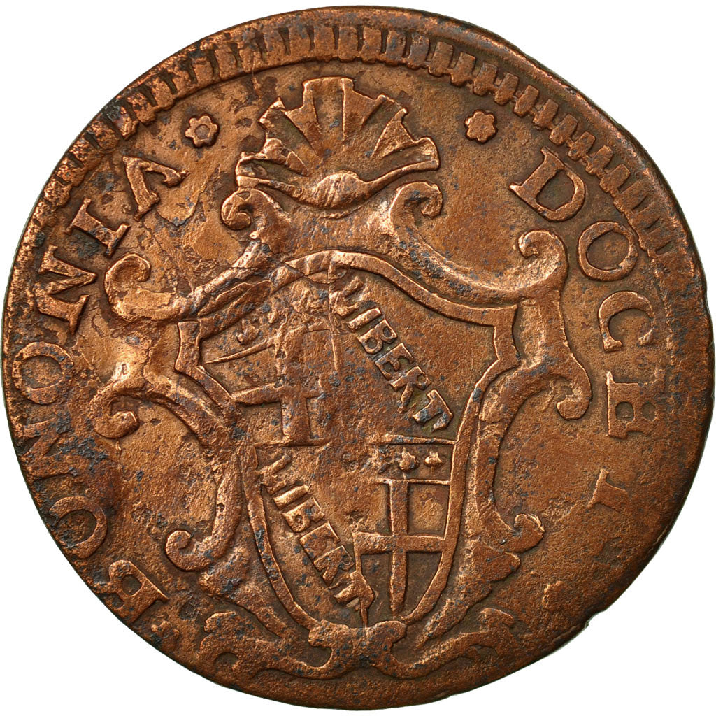 Coin, ITALIAN STATES, PAPAL STATES-BOLOGNA, 1/2 Bolognino, 1753, Bologna