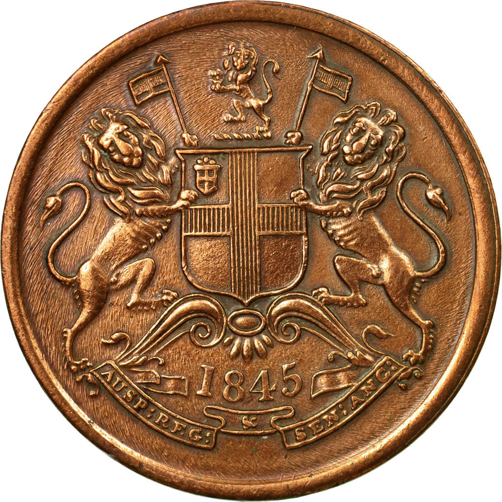 Monnaie, INDIA-BRITISH, 1/2 Anna, 1845, Mumbai, SUP, Cuivre, KM:447.1