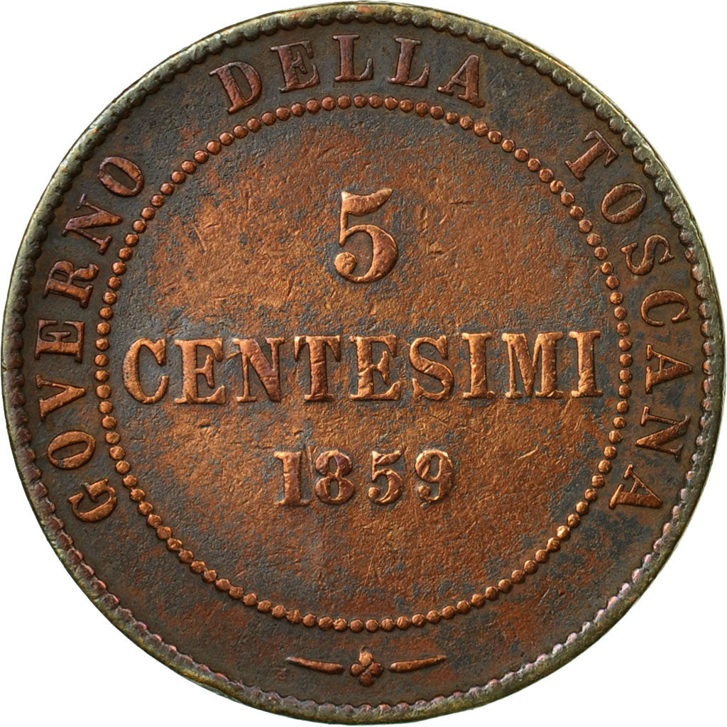 Coin, ITALIAN STATES, TUSCANY, Provisional Government, 5 Centesimi, 1859