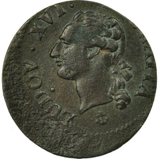 Monnaie, France, Louis XVI, Liard, Liard, 1791, La Rochelle, Fautée - Frappe