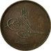 Coin, Turkey, Abdul Aziz, 10 Para, 1863, Qustantiniyah, AU(50-53), Copper