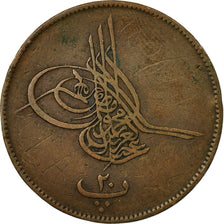 Moneta, Egitto, Abdul Aziz, 20 Para, 1868, Cairo, BB, Bronzo, KM:244