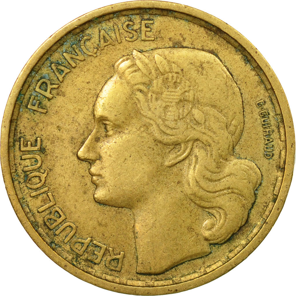 Coin, France, Guiraud, 10 Francs, 1954, Paris, VF(30-35), Aluminum-Bronze