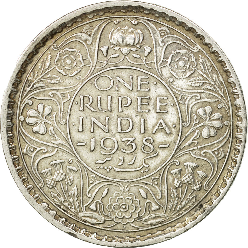 Coin, INDIA-BRITISH, George VI, Rupee, 1938, Bombay, AU(50-53), Silver, KM:555
