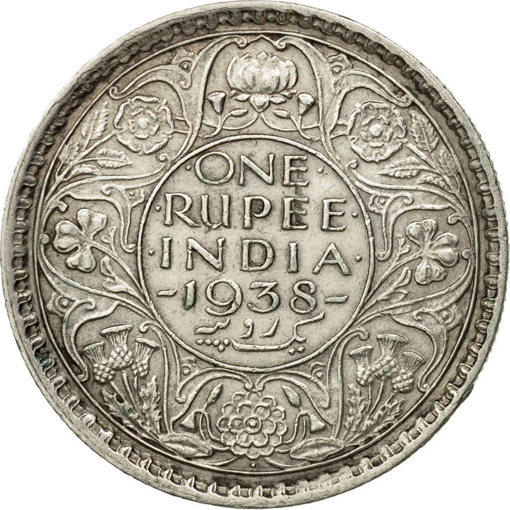 Coin, INDIA-BRITISH, George VI, Rupee, 1938, Bombay, AU(55-58), Silver, KM:555