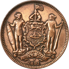 Coin, BRITISH NORTH BORNEO, Cent, 1891, Heaton, Birmingham, VF(30-35), Bronze