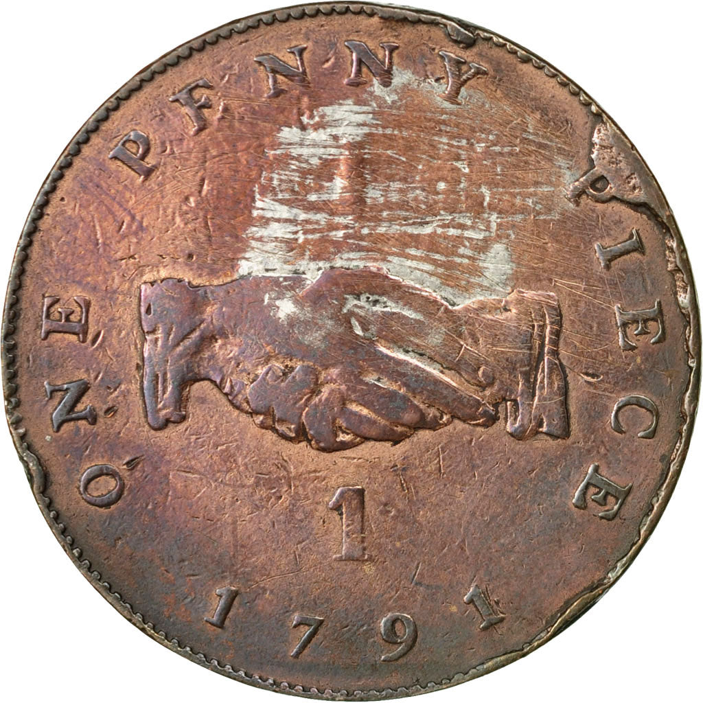 Coin, Sierra Leone, Penny, 1791, VF(20-25), Bronze, KM:2.1