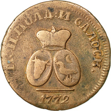 Coin, MOLDAVIA & WALLACHEA, 3 Dengi, PARA, 1772, VF(30-35), Bronze, KM:2.1