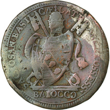 Coin, ITALIAN STATES, PAPAL STATES, Pius VII, Baiocco, 1801, Roma, F(12-15)