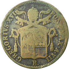 Coin, ITALIAN STATES, PAPAL STATES, Gregory XVI, Baiocco, 1837, Bologna