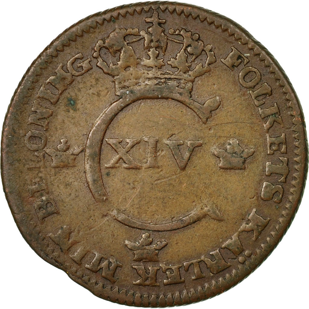 Coin, Sweden, Carl XIV Johan, 1/4 Skilling, 1820, VF(30-35), Copper, KM:595