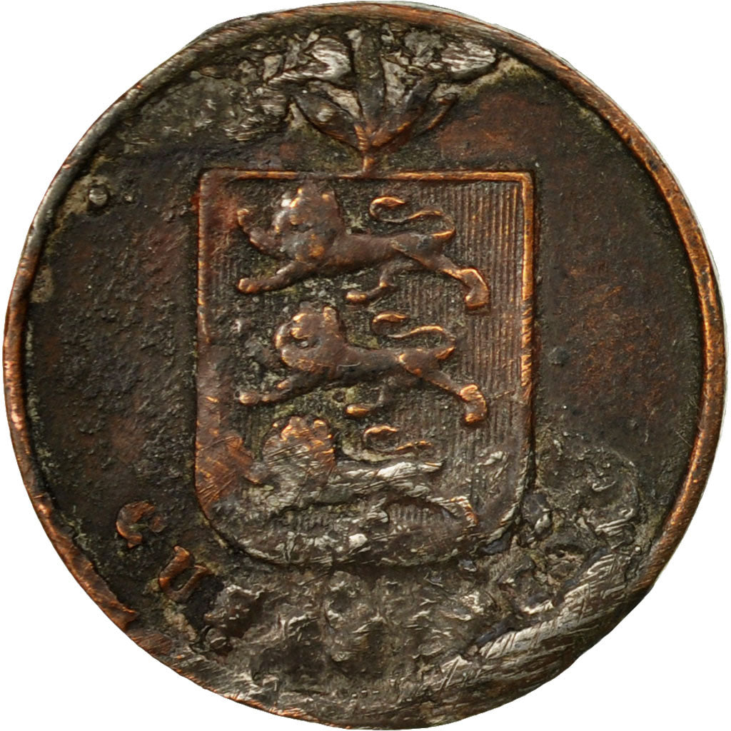 Coin, Guernsey, Double, 1830, VF(20-25), Copper, KM:1
