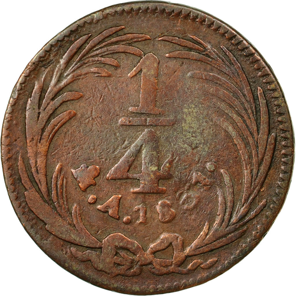 Moneda, México, 1/4 Real, Un Quarto/Una Quartilla, 1831, Mexico City, BC