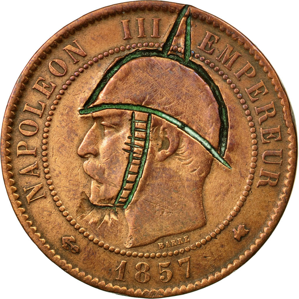 Coin, France, Napoleon III, Satirical, 10 Centimes, 1857, Bordeaux