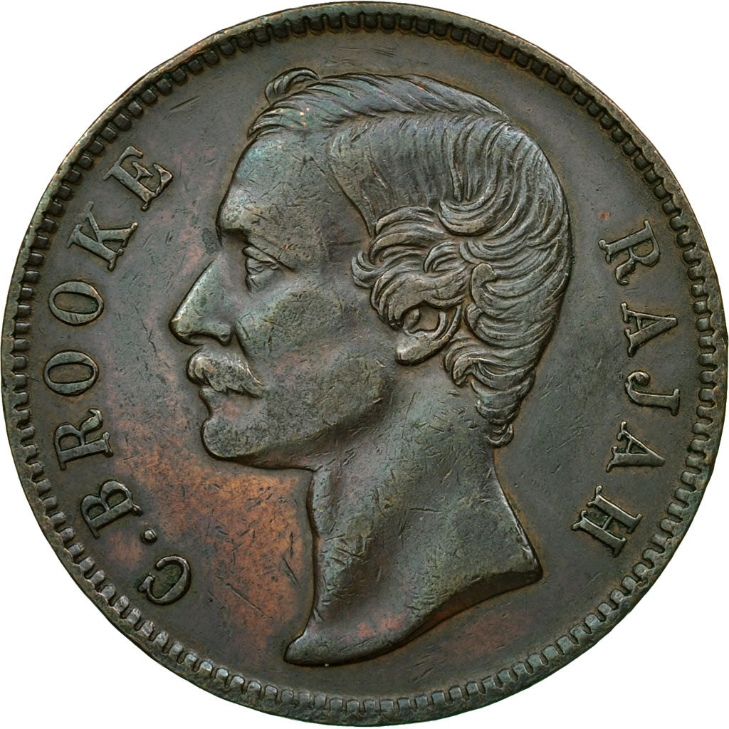 Moneta, Sarawak, Charles J. Brooke, Cent, 1886, Heaton, BB+, Rame, KM:6