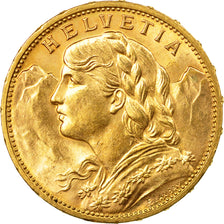 Moneda, Suiza, 20 Francs, 1915, Bern, SC, Oro, KM:35.1