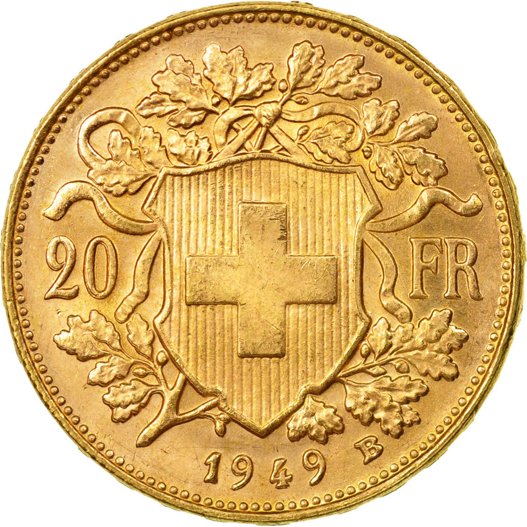 Moneda, Suiza, 20 Francs, 1949, Bern, EBC, Oro, KM:35.2