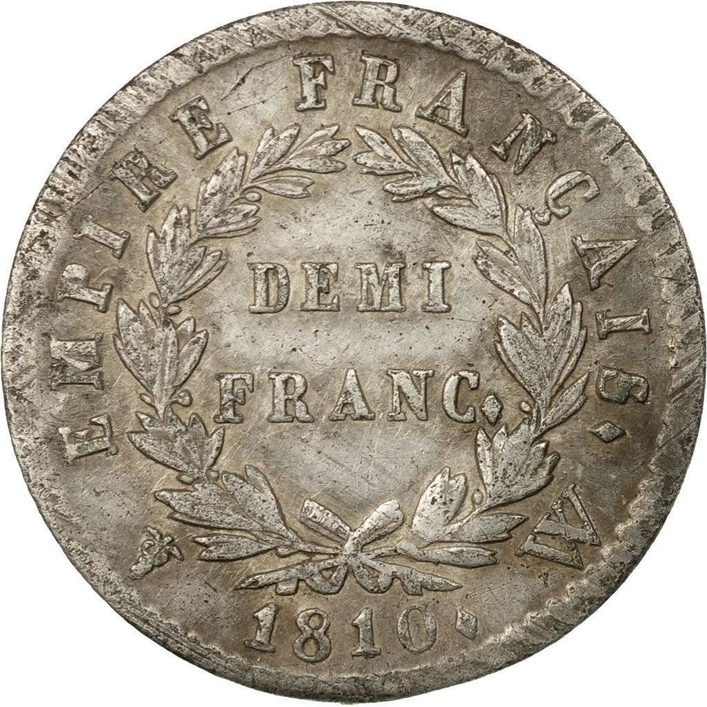 Coin, France, Napoléon I, 1/2 Franc, 1810, Lille, EF(40-45), Silver, KM:691.15