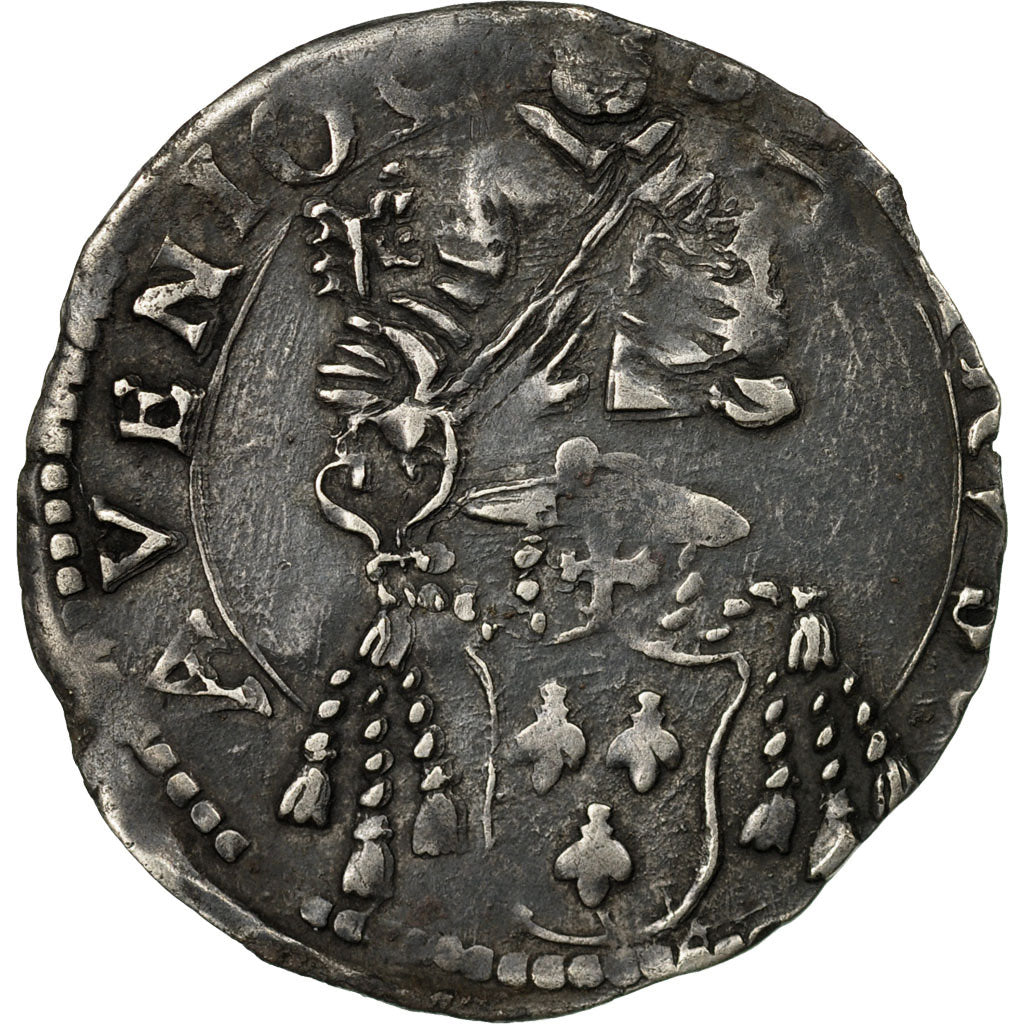 Coin, France, URBAIN VIII, Giulio, 1631, Avignon, VF(30-35), Silver, Boudeau:966