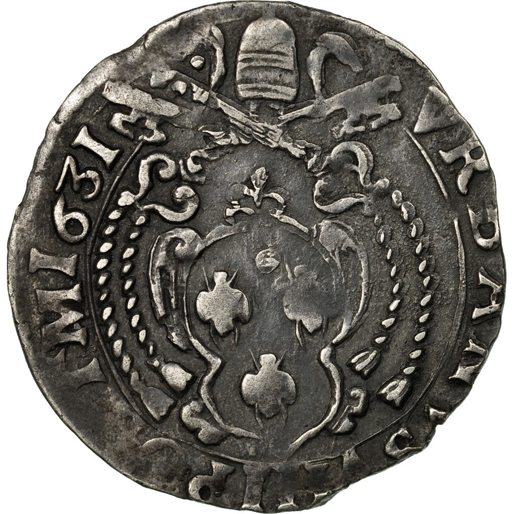 Coin, France, URBAIN VIII, Giulio, 1631, Avignon, VF(30-35), Silver, Boudeau:966