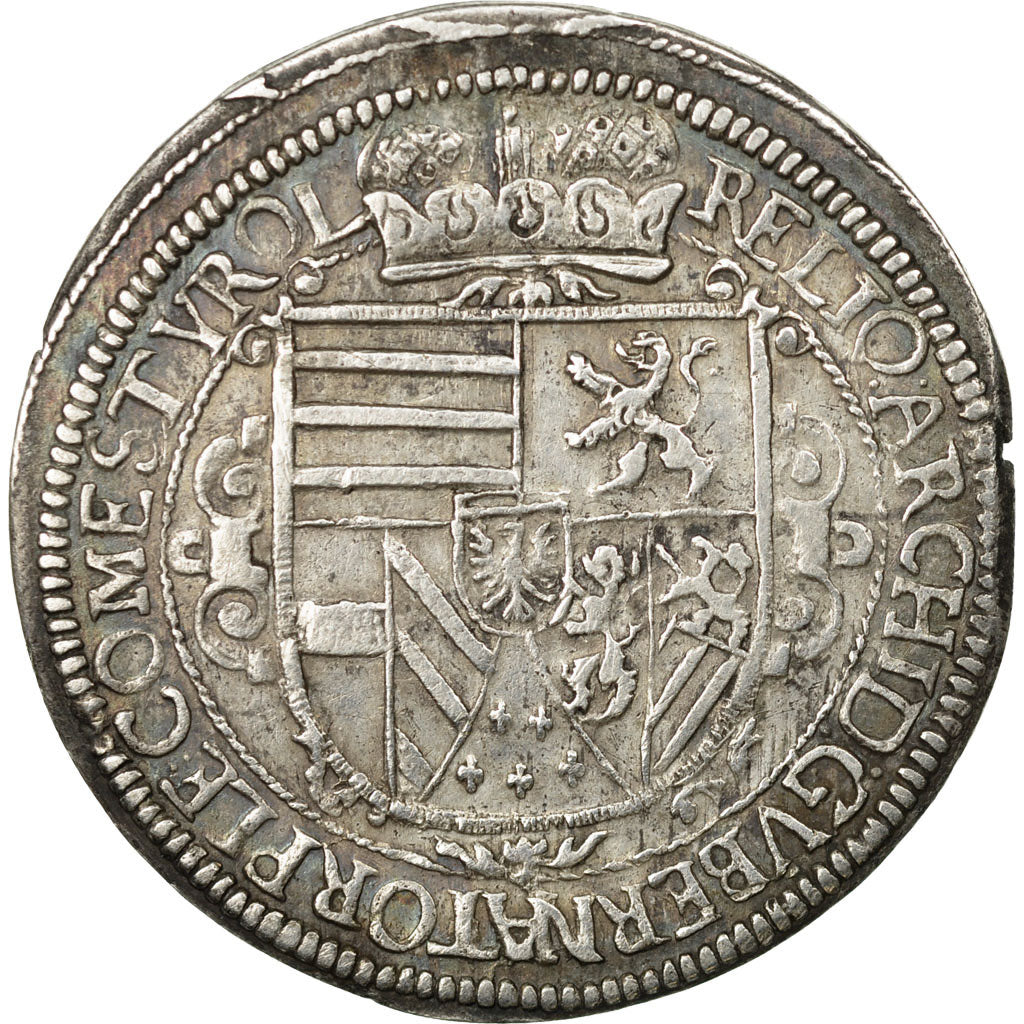 Coin, German States, Leopold V, 1/2 Thaler, 1624, AU(50-53), Silver